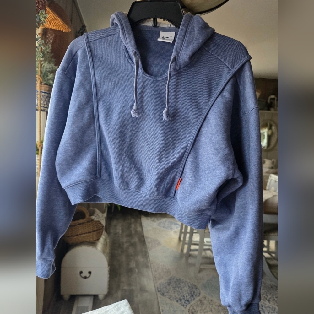 Nike Blue Cropped Hoodie